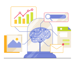 Inteligência artificial representada por um cerebro